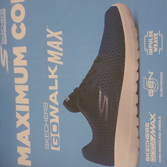 Skechers Mens Go Walk Max Clinched - Athletic Mesh Slip-on; Size 10 - Picture 13 of 15